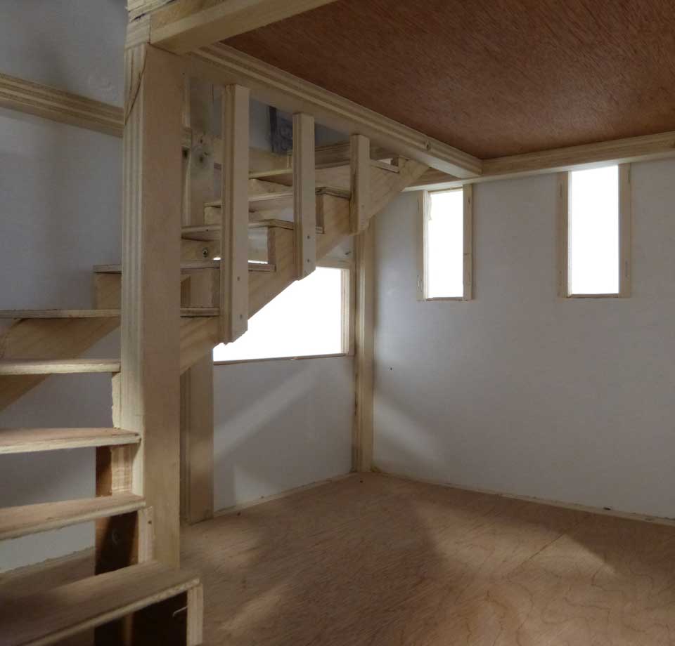 Maquette en bois d'escalier